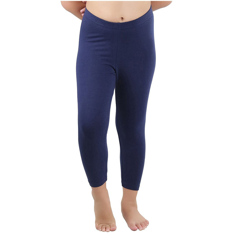 ToBeInStyle Girls' Cotton-Spandex Blend Fitted Full Length Leggings