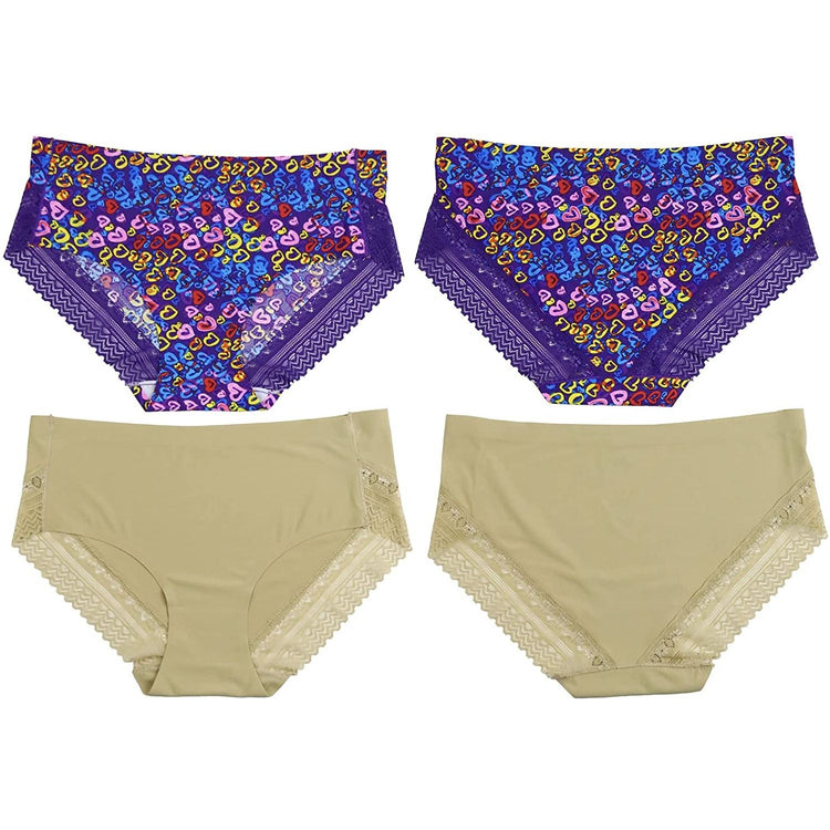ToBeInStyle Womenโs Pack of 6 Comfortable No Panty Line Laser Cut Boyshorts