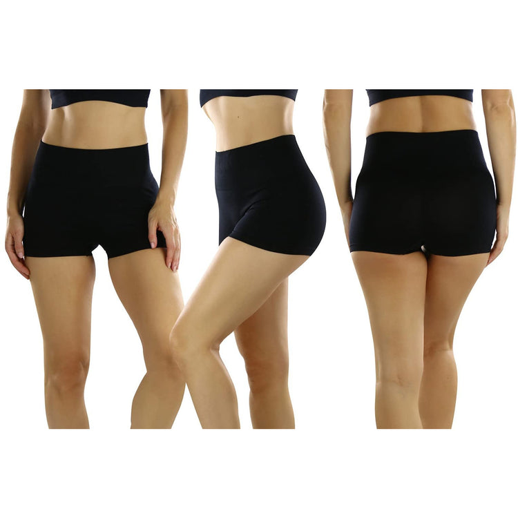 Women’s Pack of 4 Compression High Rise Boyshort Layering Control Underwear