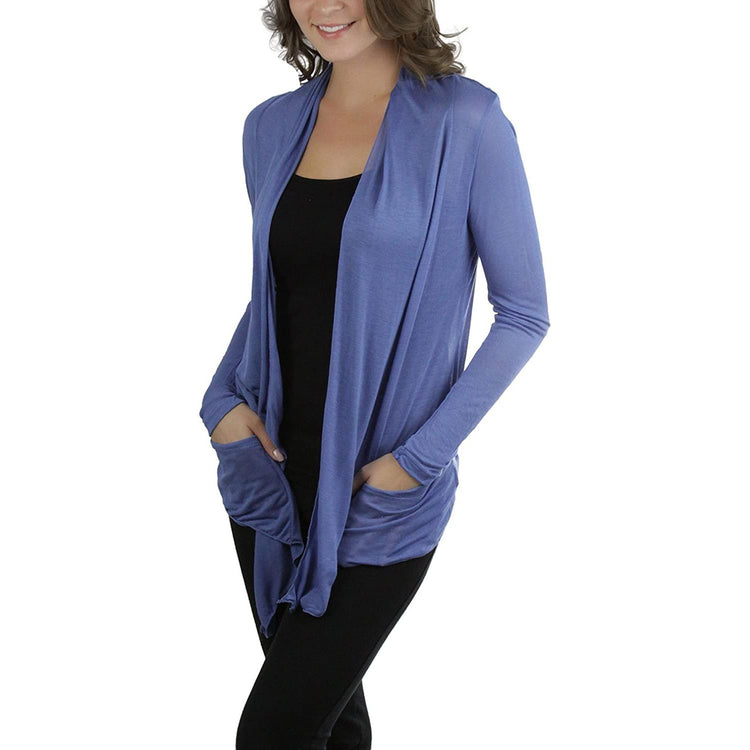 ToBeInStyle Women's Long Sleeve Open Front Lightweight Cardigan