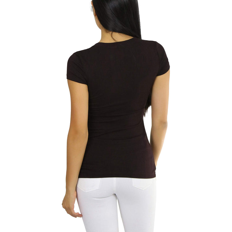 Women's Slim Fit Scoop Neck Short Sleeve Longline Tee