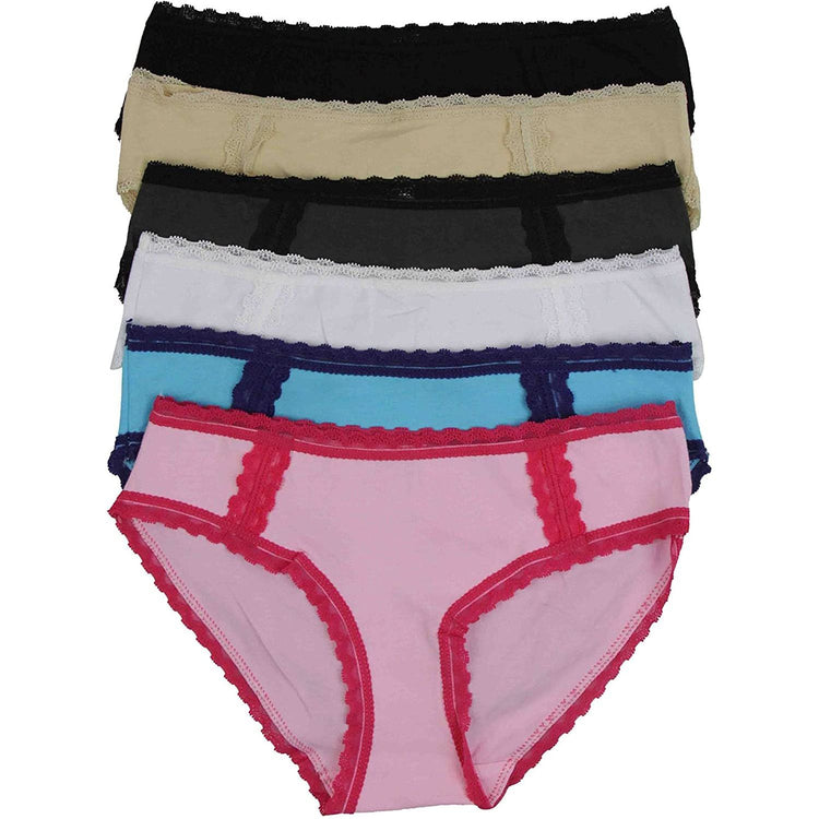ToBeInStyle Womenโs Pack of 6 Comfortable No Panty Line Laser Cut Boyshorts