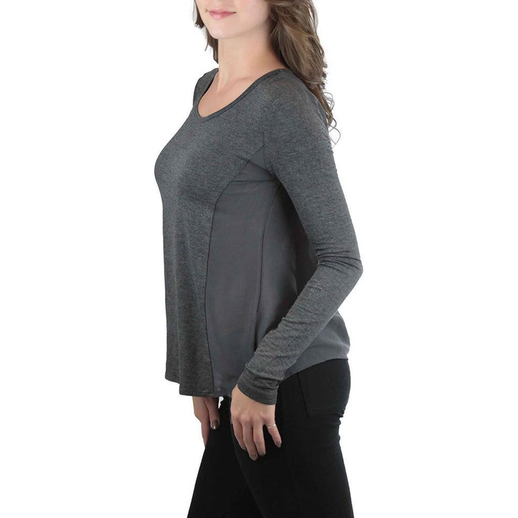 Women's L.S. Knit With Sheering Back Neck Detail