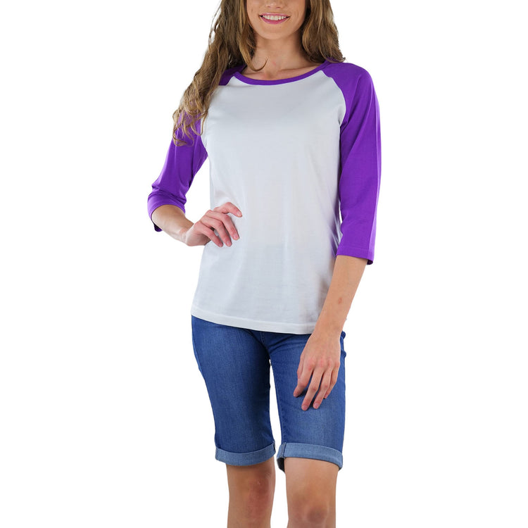 Women's Classic Two Color Cotton Baseball T-Shirts