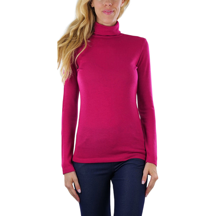 ToBeInStyle Women's Relaxed fit Long Sleeve Soft and Stretchy Turtleneck Shirt