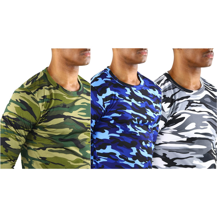 Men's Premium Fleece Lined Microfiber Thermal Long Sleeve Crewneck Shirt Top