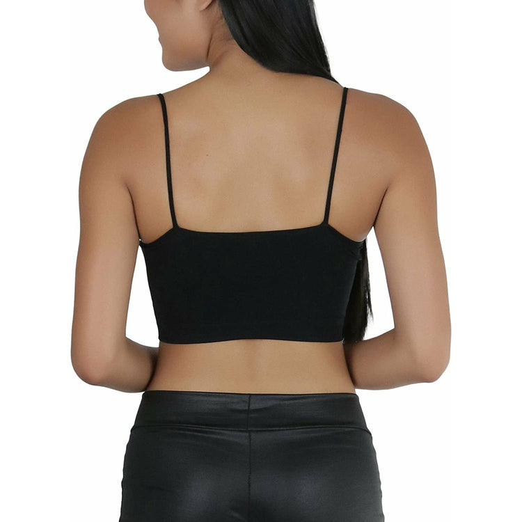 ToBeInStyle Women's Spaghetti Cami Top Basic Bralette w/o Padding or Underwire