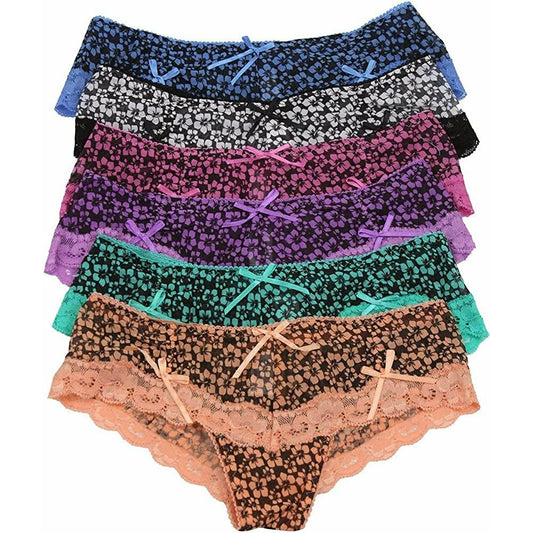 ToBeInStyle Women's Pack of 6 Lace Accents Hipster & Bikini Panties