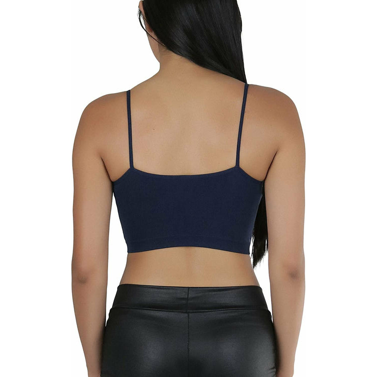 ToBeInStyle Women's Spaghetti Cami Top Basic Bralette w/o Padding or Underwire