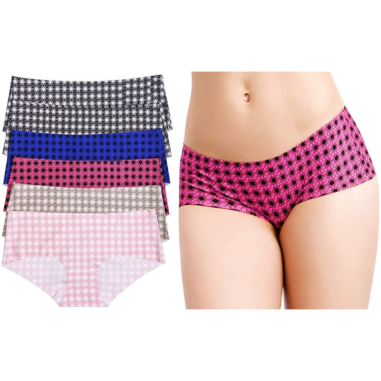 ToBeInStyle Womenโs Pack of 6 Comfortable No Panty Line Laser Cut Boyshorts