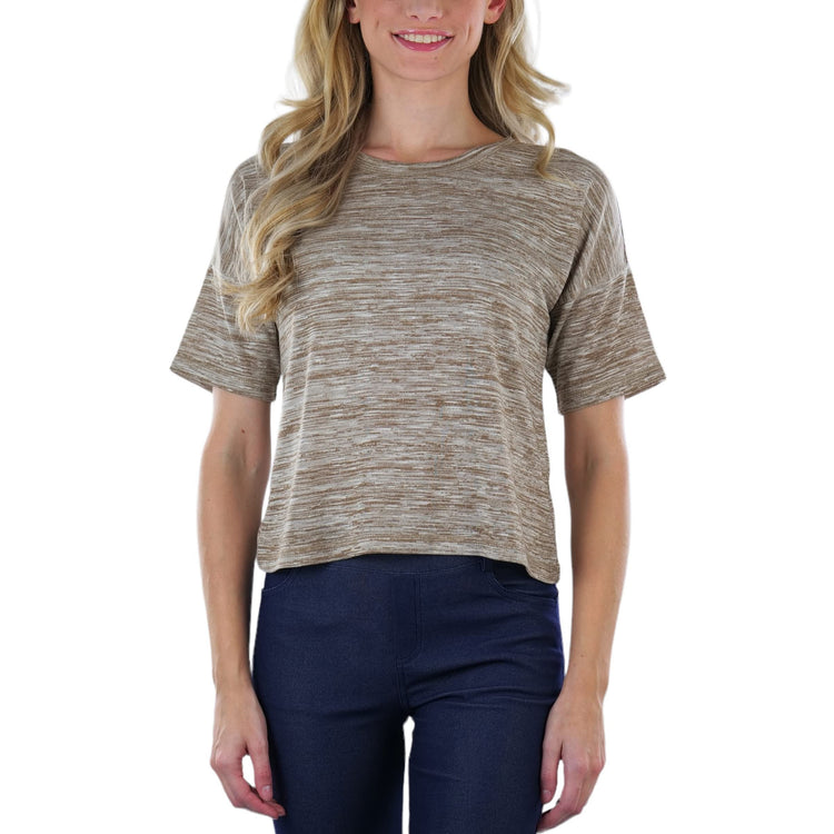 Women's Short Sleeve Hacci Sweater