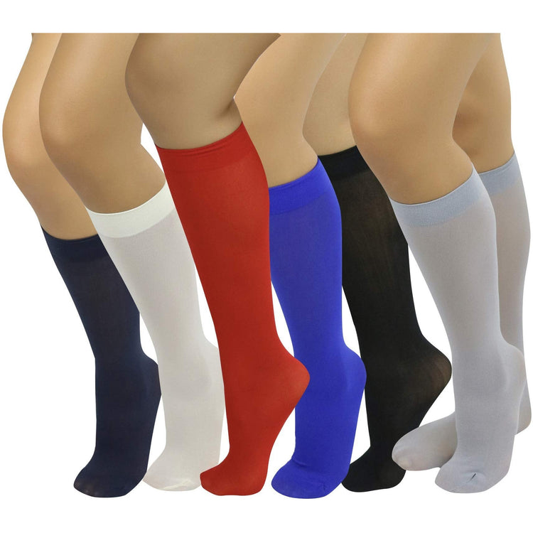 Womens Pack of 6 Knee High Trouser Professional Socks