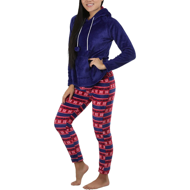 Women's Premium Plush Hoodie Lounge Pajama Set