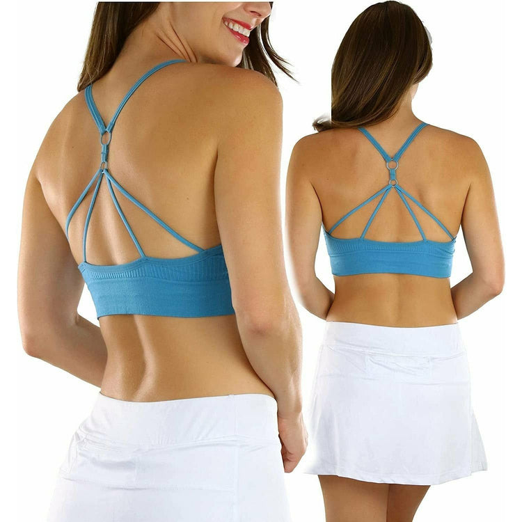 ToBeInStyle Women's Pack of 6 Seamless Pastel Assortment Bralettes with Strappy Back
