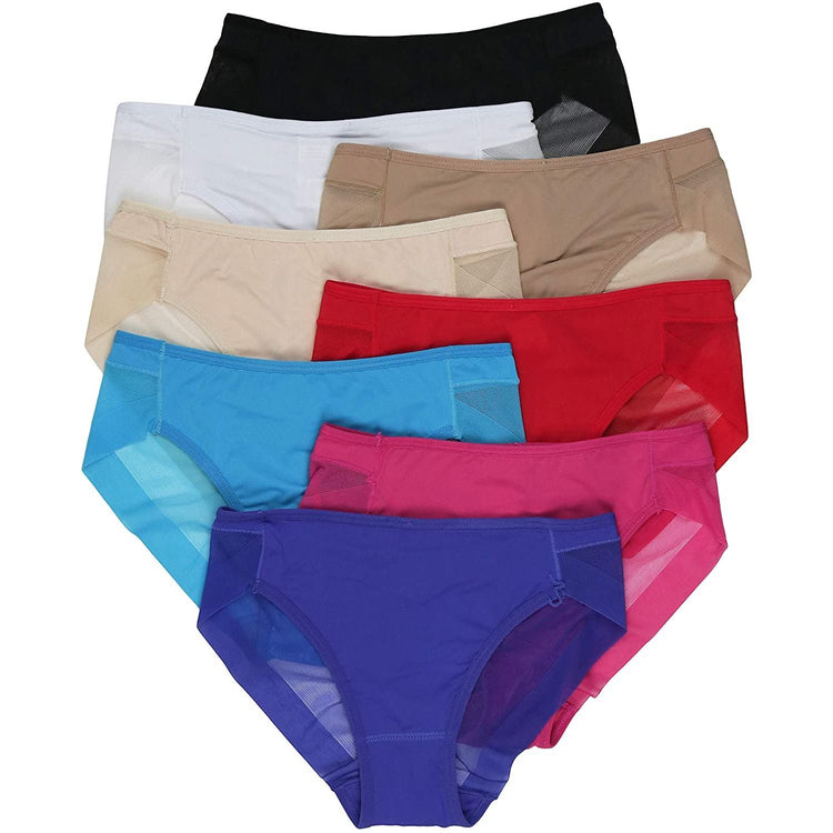 ToBeInStyle Womenโs Pack of 6 Comfortable No Panty Line Laser Cut Boyshorts