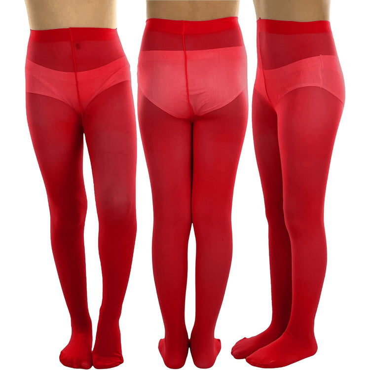 Girls to Junior Pack of 6 Opaque Nylon Tights Pantyhose Age: 1-12 Years Old