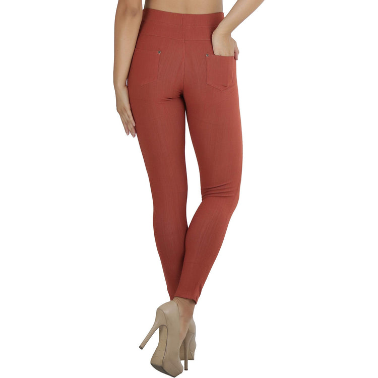 Women's Denim Like Skinny Fit Stretch Jeggings Pants