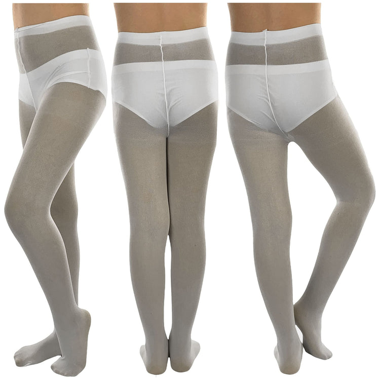 Girls to Junior Pack of 6 Opaque Nylon Tights Pantyhose Age: 1-12 Years Old