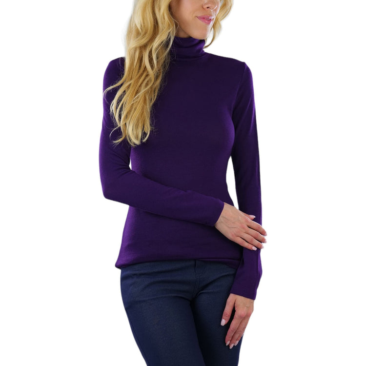 ToBeInStyle Women's Relaxed fit Long Sleeve Soft and Stretchy Turtleneck Shirt
