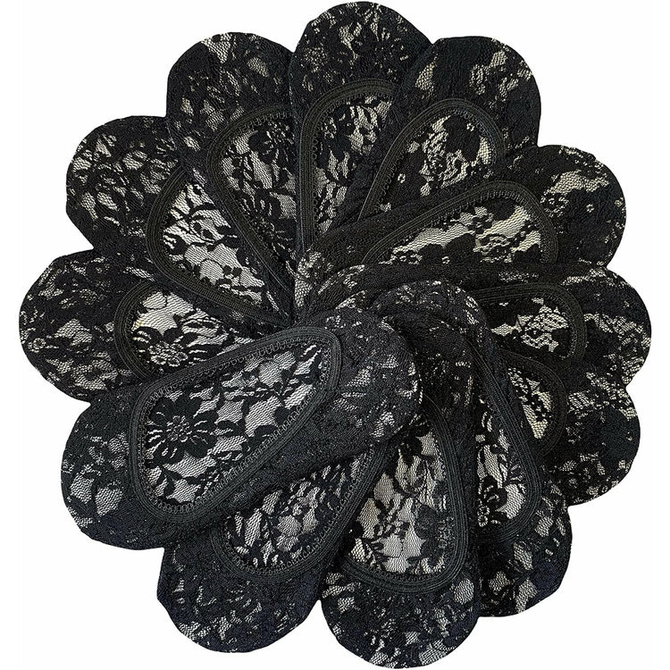 ToBeInStyle Women's Pack of 6 Floral Sheer Shoe Liner Footie