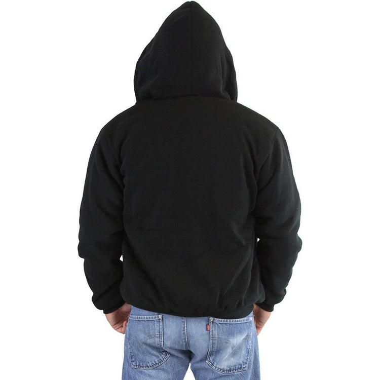 Men's Fleece Lined Sherpa Hoodie with Adjustable Drawstring Hood