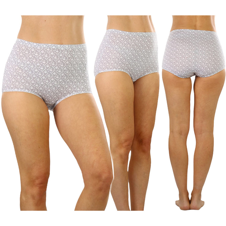 Women's Pack of 6 High-Rise Solid and Prints Assorted Girdle Panties