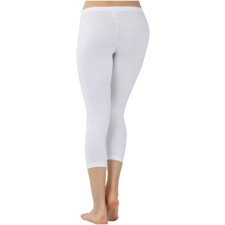 Women's Seamless Cotton Stretchy Band Yoga Activewear Capri Leggings