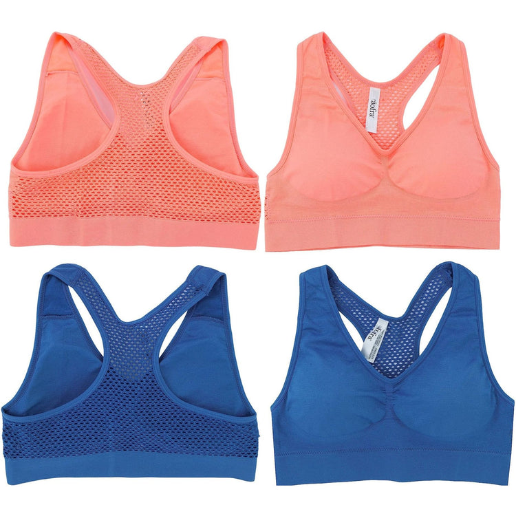 Women’s Pack of 6 Comfortable and Supportive Racerback Sports Bras