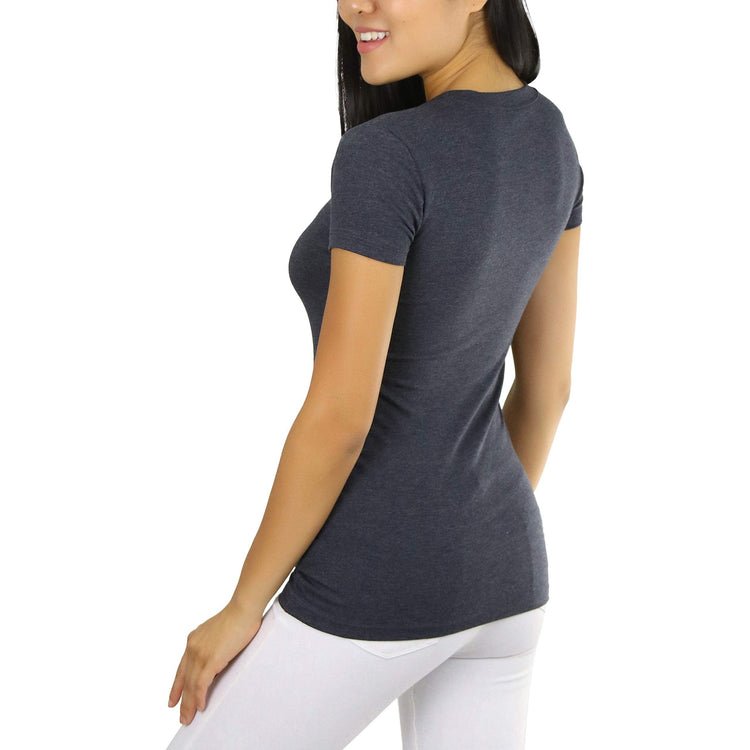 Women's Slim Fit Scoop Neck Short Sleeve Longline Tee