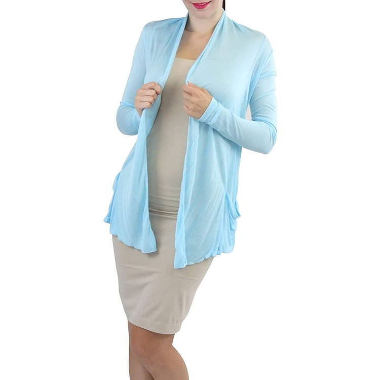 ToBeInStyle Women's Long Sleeve Open Front Lightweight Cardigan