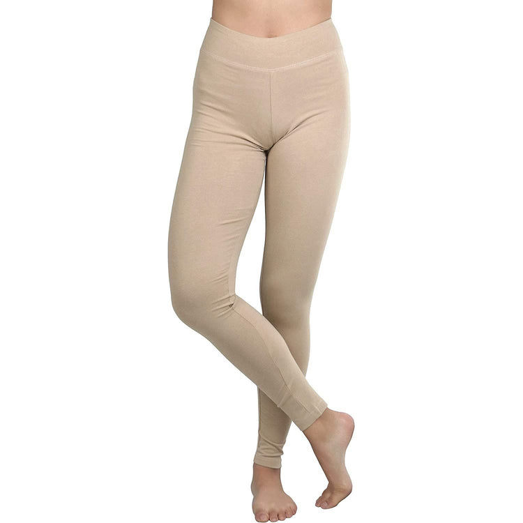 ToBeInStyle Women's Medium Weight Breathable Cotton-Spandex Leggings