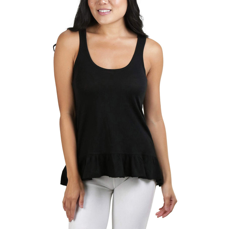 Women's Ruffled Long Scoopneck Tunic
