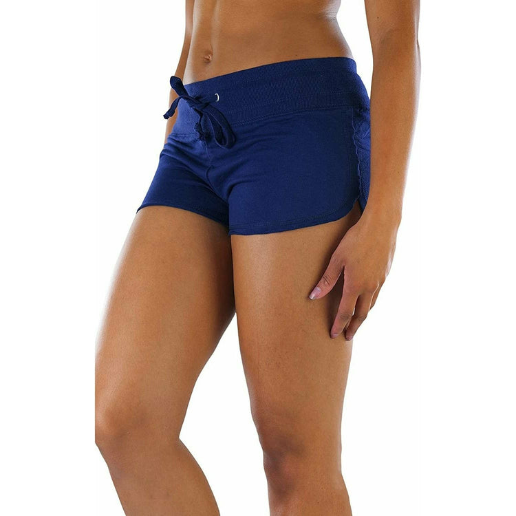 ToBeInStyle Women's Dolphin Style Drawstring Cotton Shorts