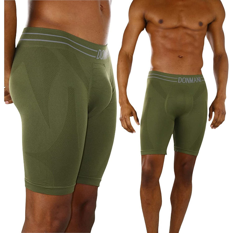 ToBeInStyle Men's Pack of 6 Waistband Design Long Leg Boxers