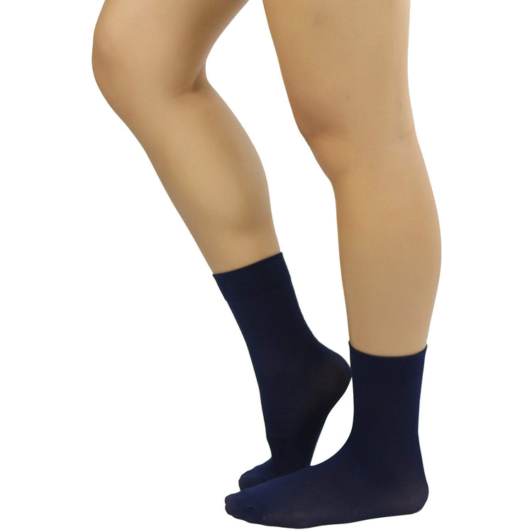 Women's Pack of 6 Solid Colored Trouser Ankle Socks