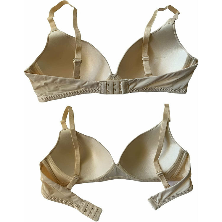 ToBeInStyle Women's Pack of 6 Wire-Free Lightly Padded Bras w/Center Rhinestone