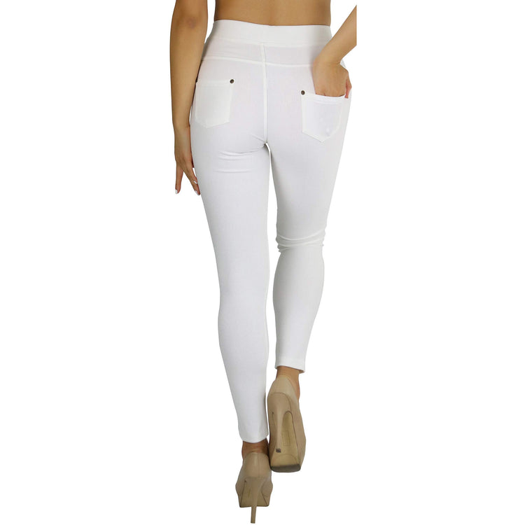 Women's Denim Like Skinny Fit Stretch Jeggings Pants