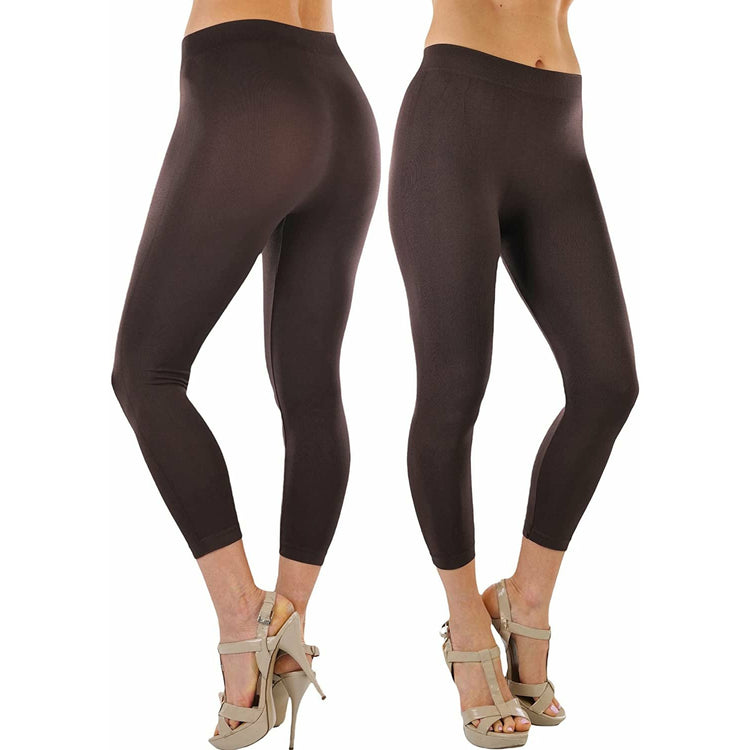 ToBeInStyle Women’s Footless Classic Seamless Style Elastic Microfiber Lightweight Stretch Leggings