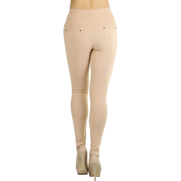 Women's Denim Like Skinny Fit Stretch Jeggings Pants