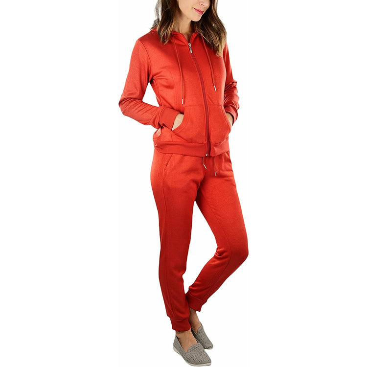 ToBeInStyle Women's French Terry Lightweight Hooded Jacket & Pants