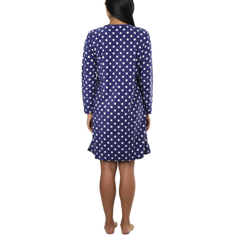 Women's Cozy Fleece Pajama Long Sleeve Nightgown