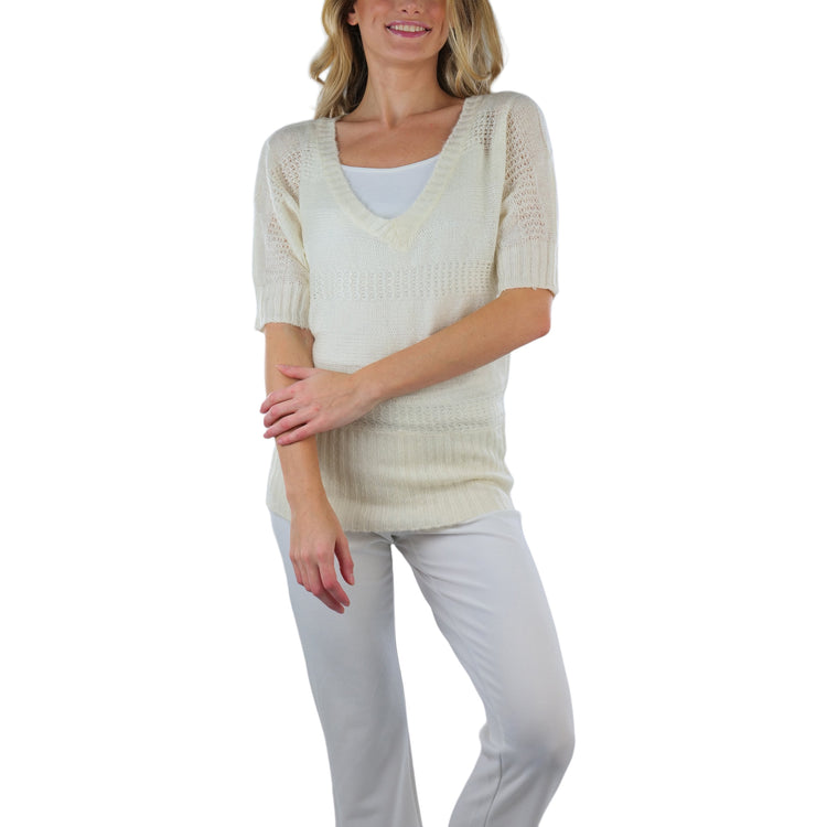 Women's Soft Knit V-Neck Sweater Warm Knit Tunic