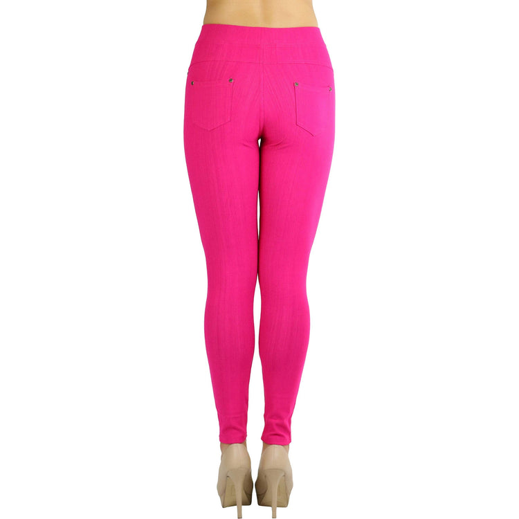 Women's Denim Like Skinny Fit Stretch Jeggings Pants