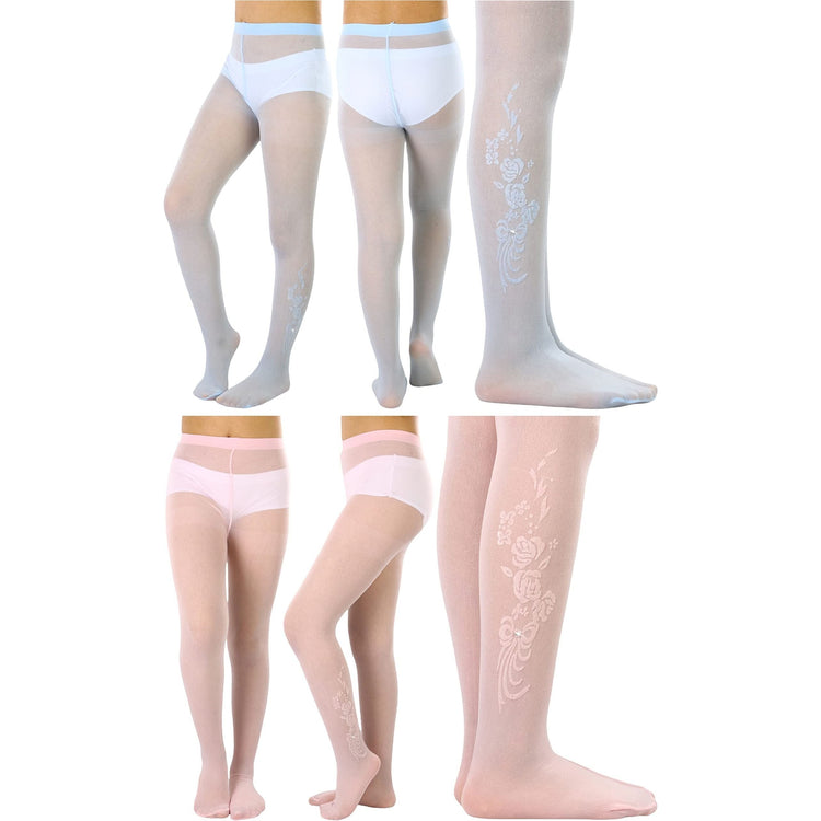 Girls to Junior Pack of 6 Opaque Nylon Tights Pantyhose Age: 1-12 Years Old