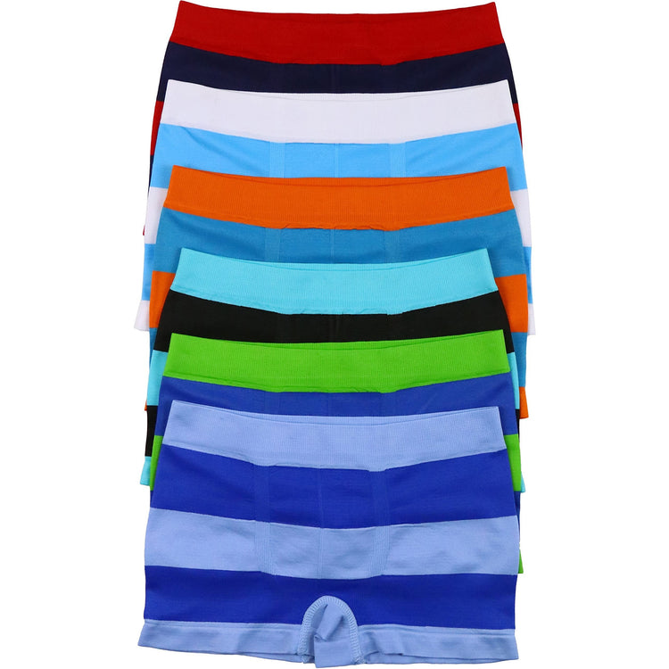 Boy's Pack of 6 Seamless Boxer Briefs with Thick Stripes