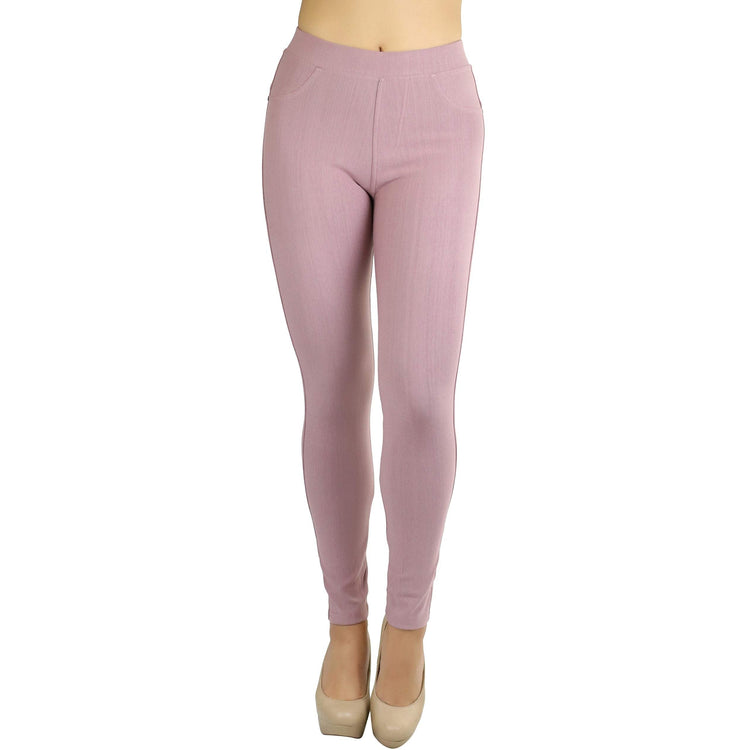 Women's Denim Like Skinny Fit Stretch Jeggings Pants