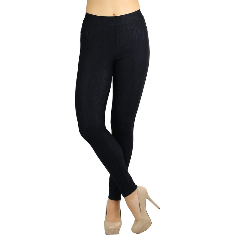 Women's Denim Like Skinny Fit Stretch Jeggings Pants