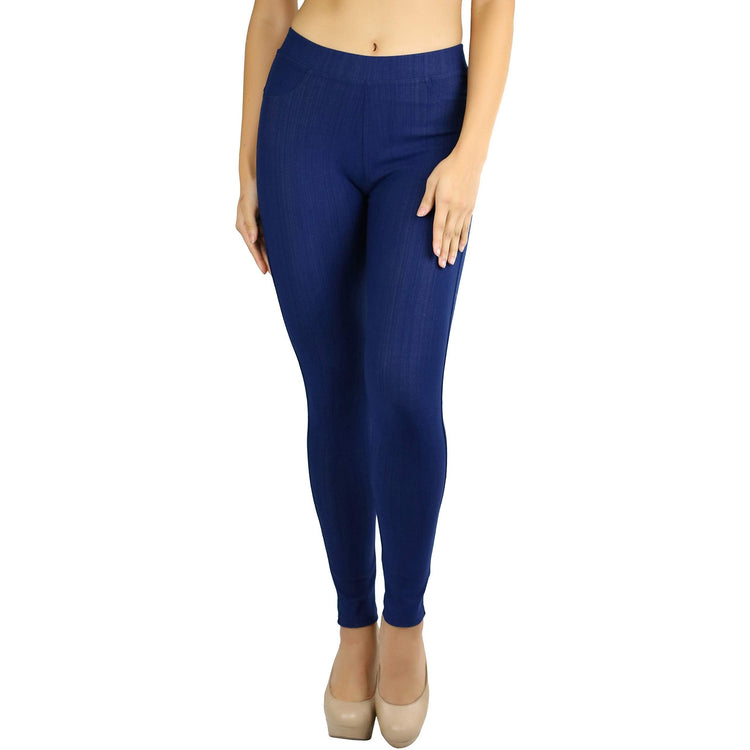 Women's Denim Like Skinny Fit Stretch Jeggings Pants