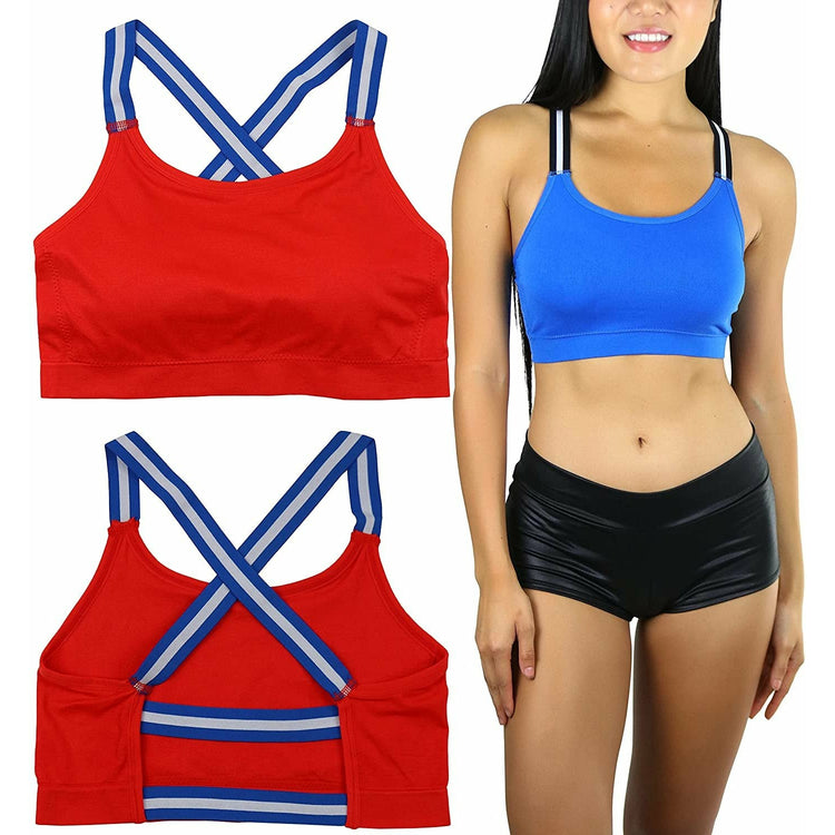 ToBeInStyle Women's Pack of 3 Seamless Strappy Back Bralettes