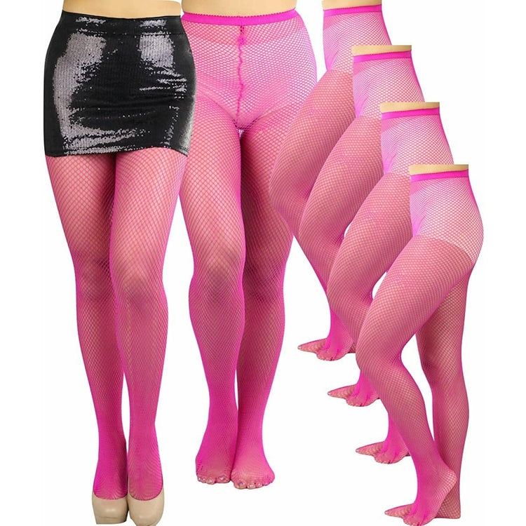 ToBeInStyle Womens Pack of 6 Vibrant Color Nylon Fishnet Pantyhose